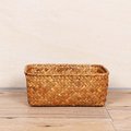 Natural Seagrass Woven Basket for Home Use Brown Lightweight Storage Box Perfect for Desktop Organization 12.5 x 8.5 x 6 inches