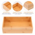 Organizer Storage Tray Box Bamboo Kitchen Cutlery Wood Bin Drawer Silverware Utensil Sundries Storing Open Bins Wooden