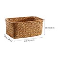 Natural Seagrass Woven Basket for Home Use Brown Lightweight Storage Box Perfect for Desktop Organization 12.5 x 8.5 x 6 inches