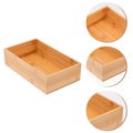 Organizer Storage Tray Box Bamboo Kitchen Cutlery Wood Bin Drawer Silverware Utensil Sundries Storing Open Bins Wooden