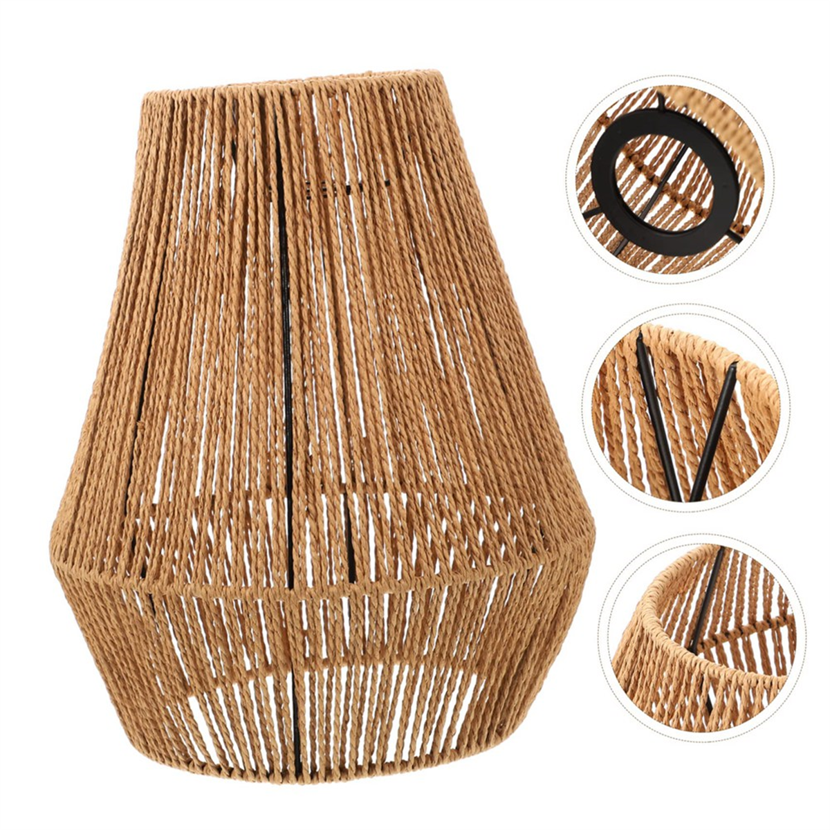 Woven Chandelier Shade Rattan Lampshade for Home Table Lamp Lampshade Bedside Table Lamp Manual Paper Rope