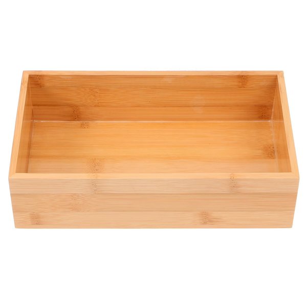 Organizer Storage Tray Box Bamboo Kitchen Cutlery Wood Bin Drawer Silverware Utensil Sundries Storing Open Bins Wooden
